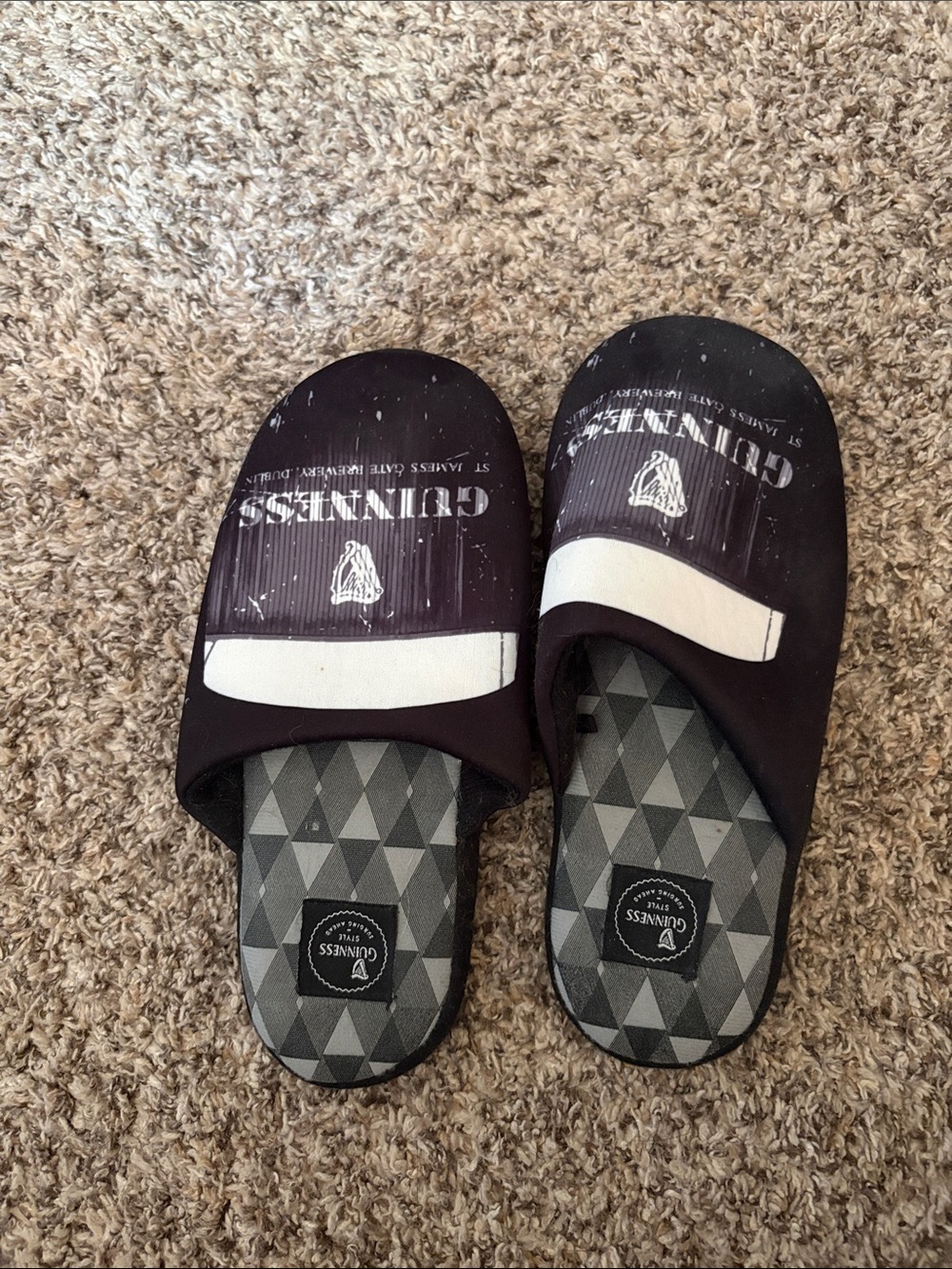 Guinness Black and Cream Slide Sandals